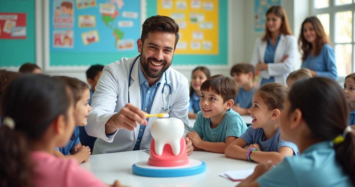 Oficina de saúde bucal em escola com crianças 