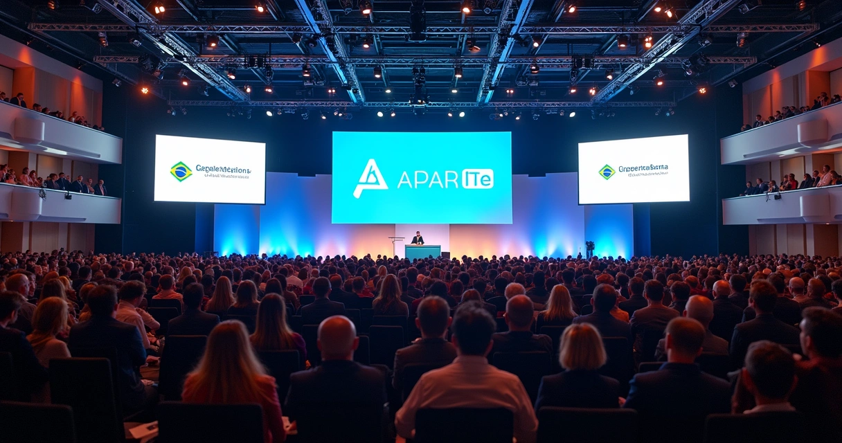 Evento em sala de conferências de associação 