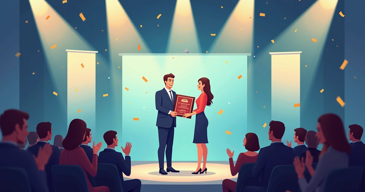 Momento da entrega de placa comemorativa em evento 
