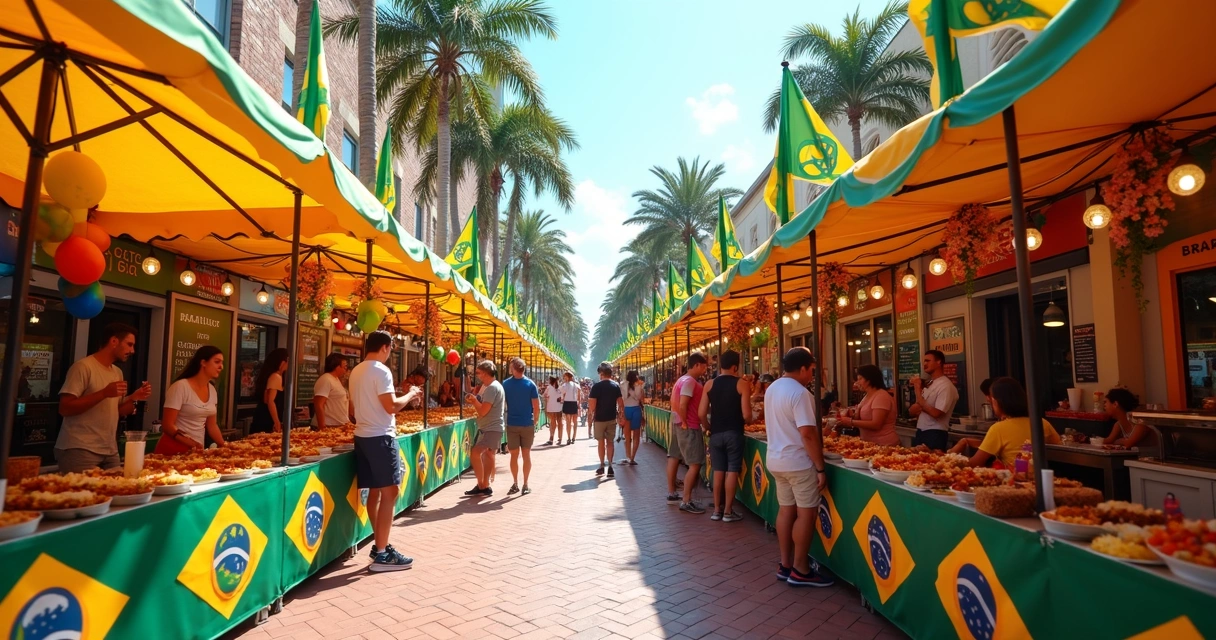 Evento gastronômico brasileiro ao ar livre 