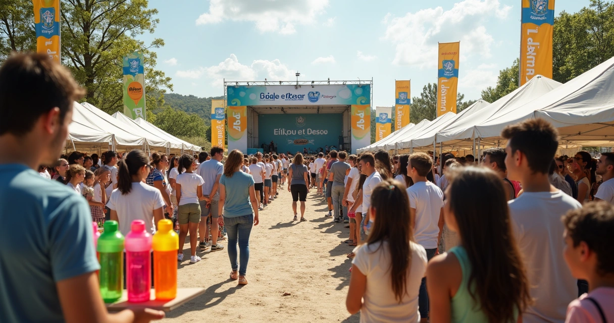 Distribuição de coqueteleiras personalizadas em evento público 