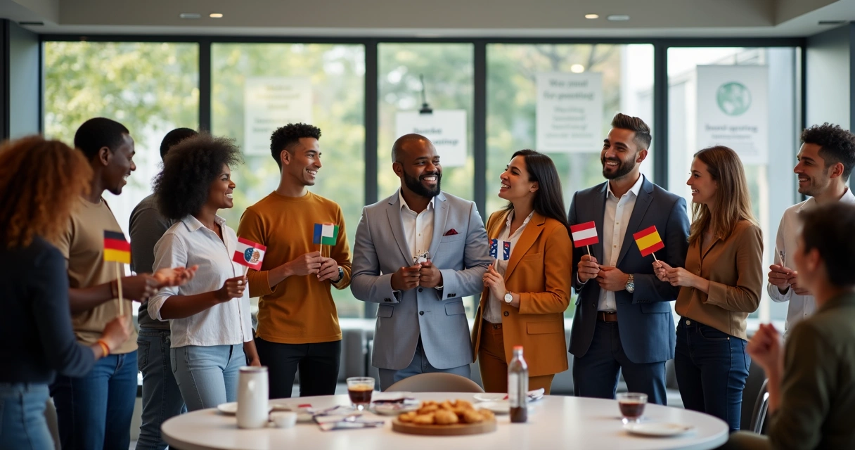 Evento organizacional celebrando diversidade e inclusão