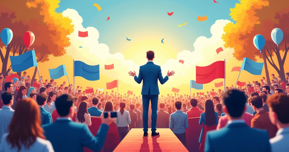 Candidato faz campanha em evento público durante eleição 