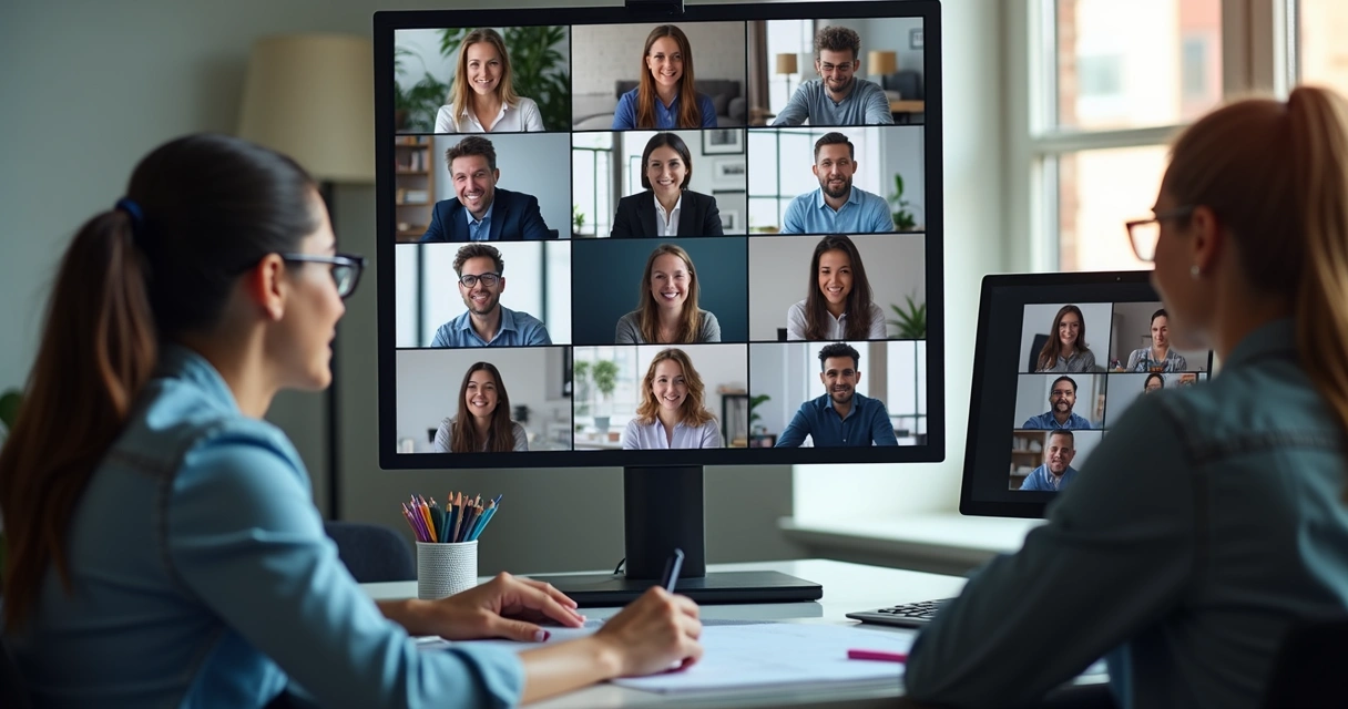 Online event with people engaging during a webinar 