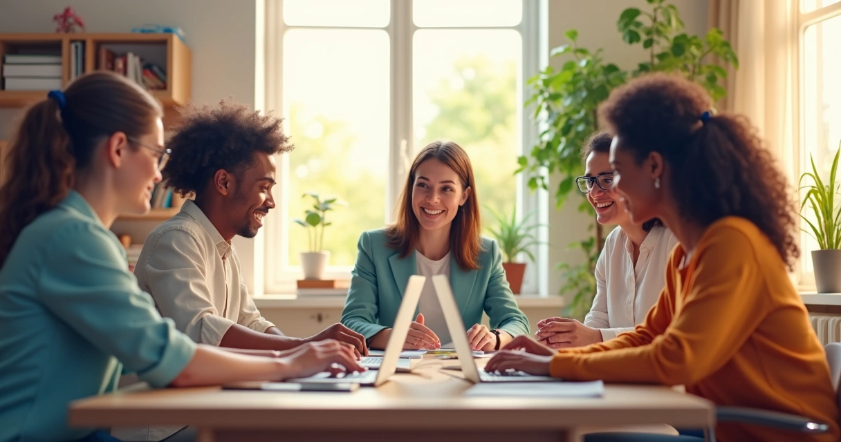 Mentores em programa online discutindo juntos 