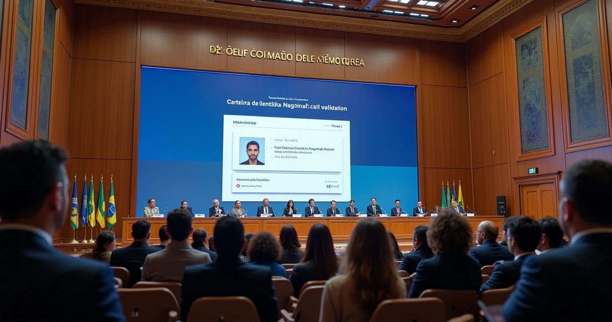 Autoridades apresentando aplicativo da CIN em evento no Palácio do Planalto 