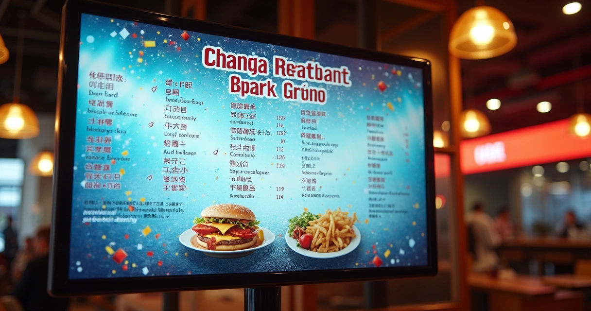 Cardápio digital exibindo promoção especial durante evento esportivo 