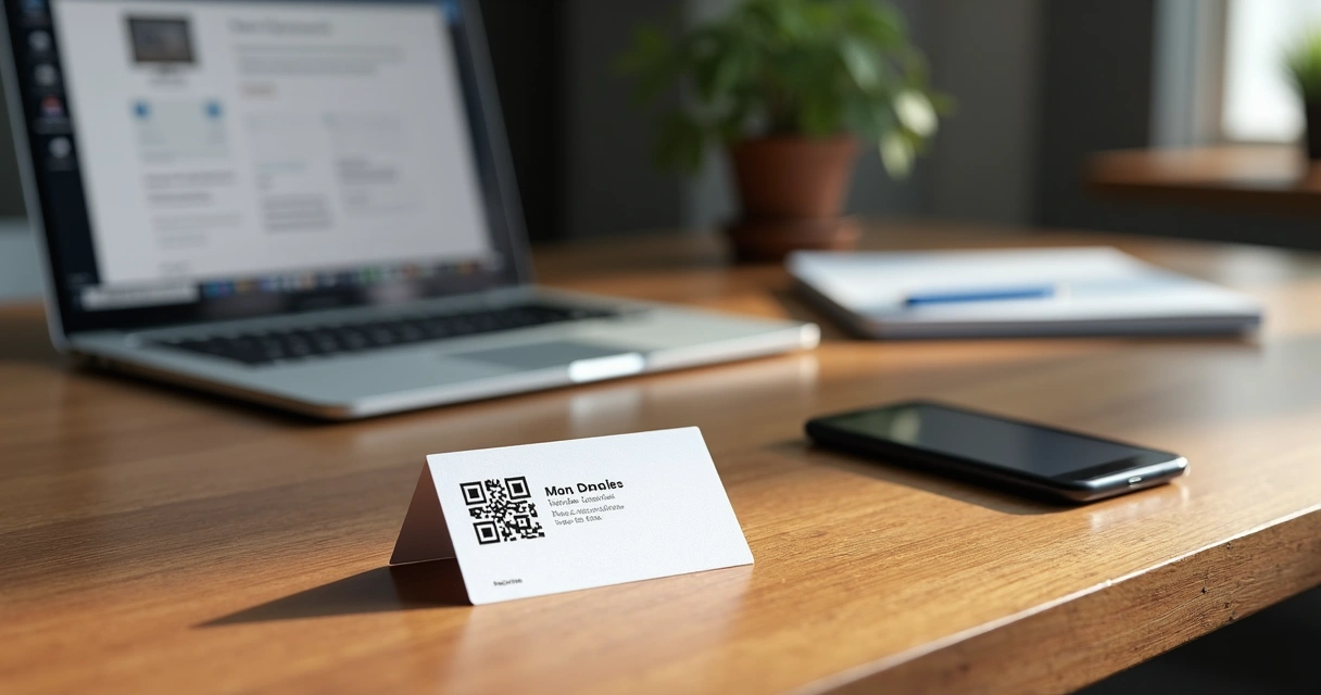 Cartão de visita com QR Code levando para página de links 