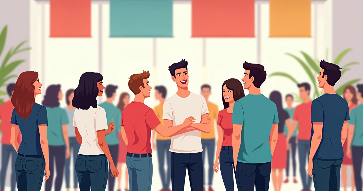 Equipe em evento interno com camisetas personalizadas 