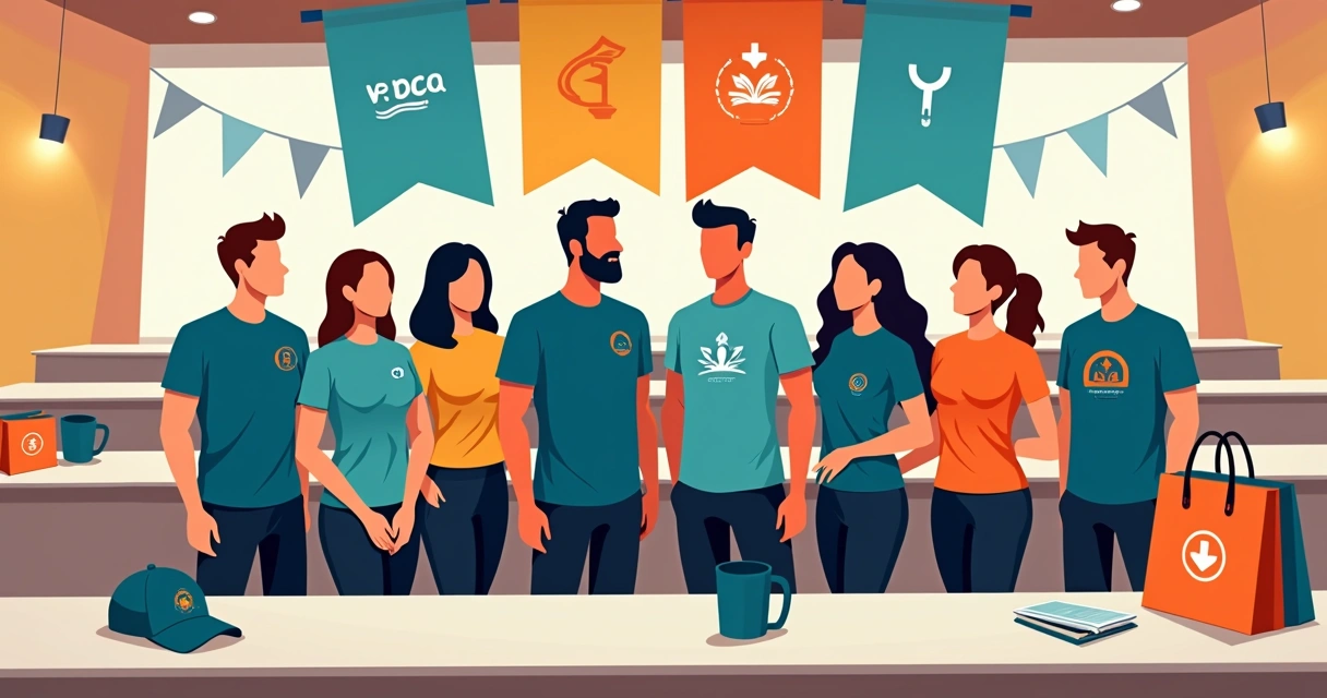 Equipe de colaboradores com camisetas personalizadas em evento de Presidente Prudente