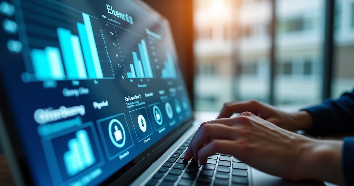 Painel virtual mostrando eventos automatizados do sistema