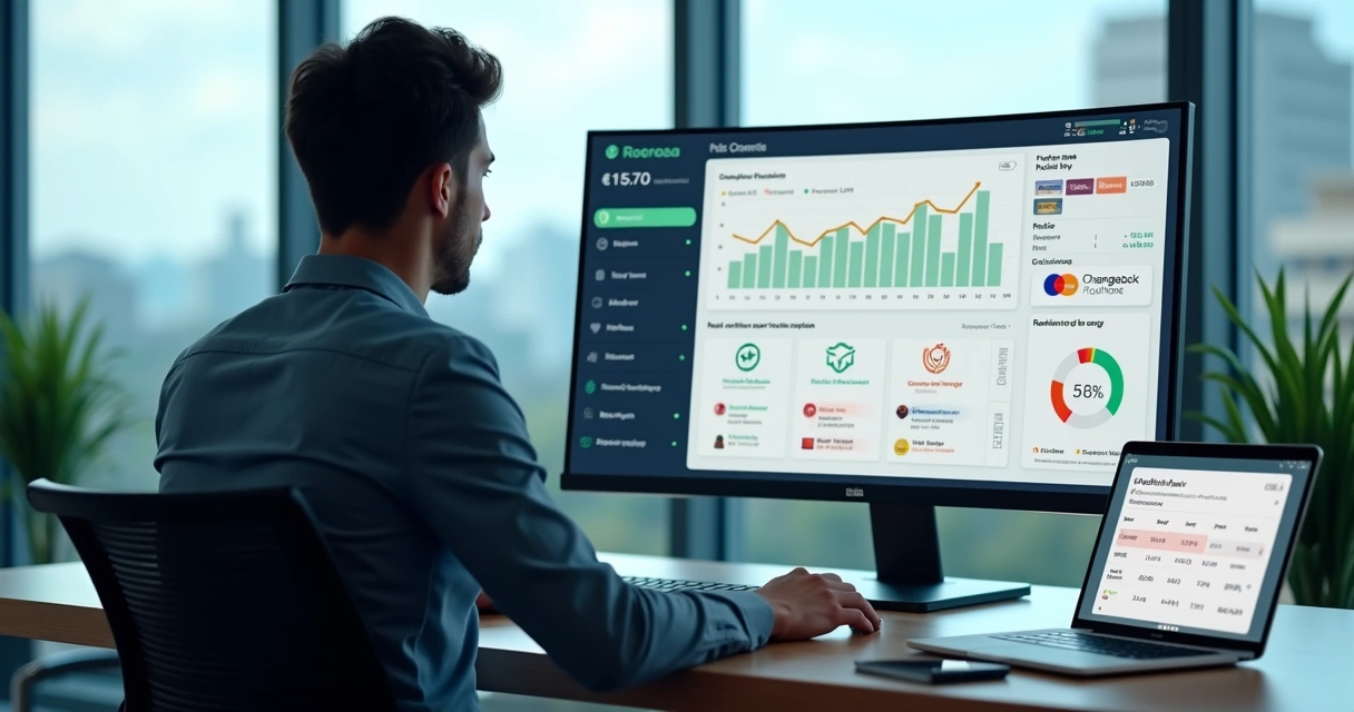 Gestor analisando painel de prevenção de chargebacks em vendas online 