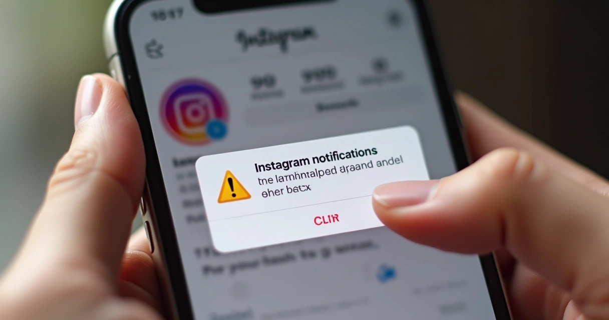 Alerta na tela sobre excesso de notificações Instagram 