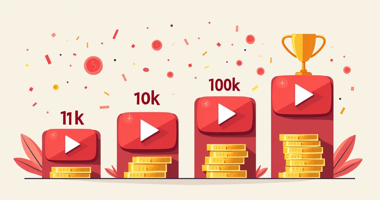 Evolução de ganhos conforme canal YouTube cresce em inscritos 