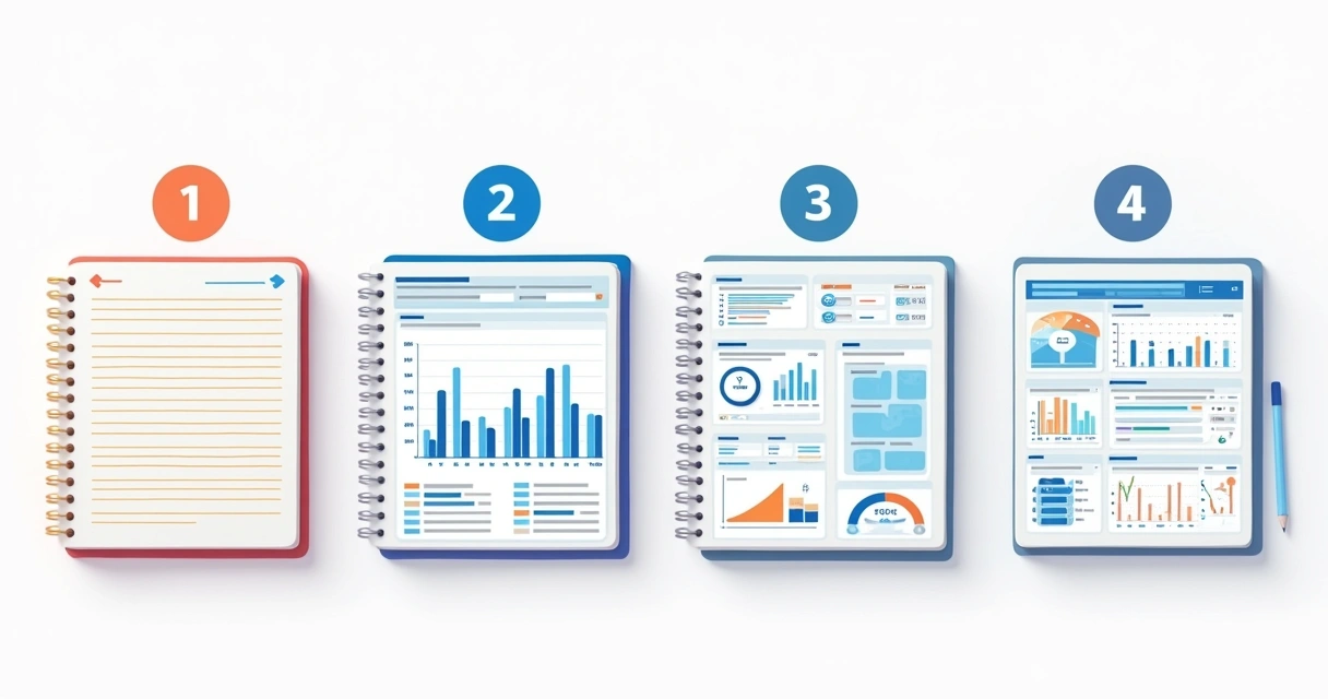 Comparativo de dashboards e controles de dados nas várias fases de uma PME 