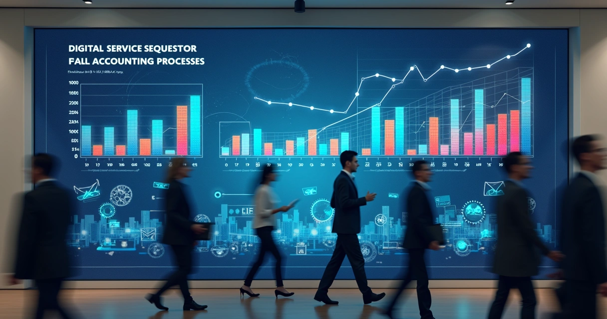 Painel digital mostrando evolução gráfica de processos contábeis digitais 