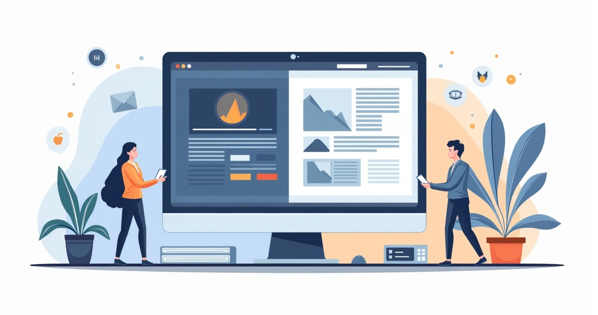 Linha do tempo da evolução dos sites mostrando designs antigos e modernos lado a lado 