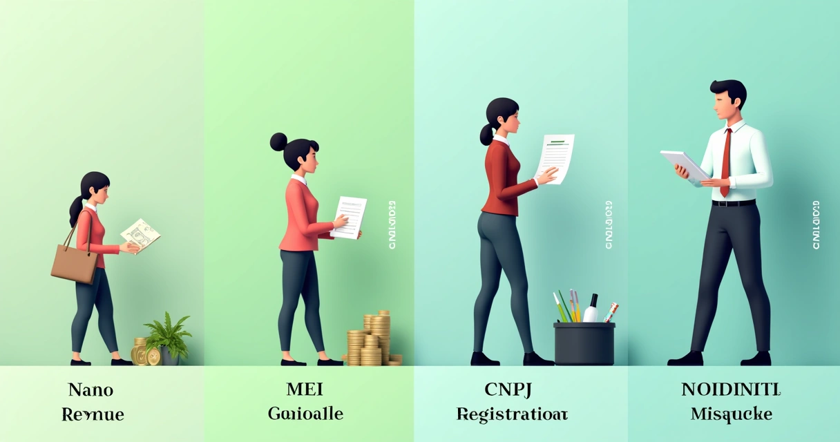 Linha do tempo ilustrando a evolução de nano empreendedor para MEI