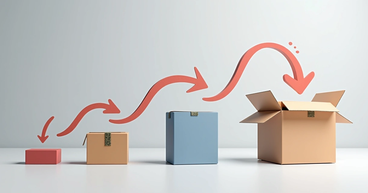 Ilustração de MVP evoluindo para produto final com etapas visuais 