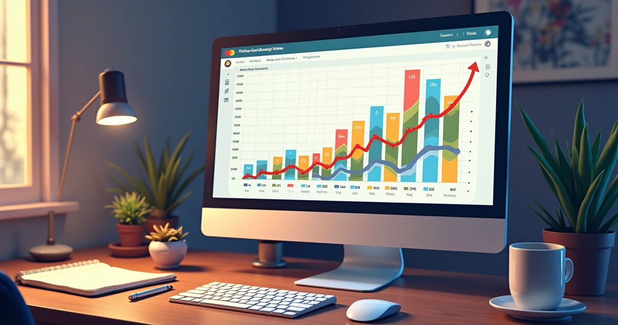 Gráfico de evolução de skills em Tibia em uma tela de computador 