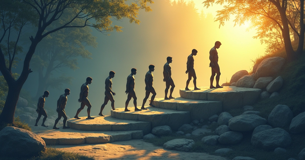 Illustration of a winding path through seven distinct life stages, marked by stones and subtle color shifts 