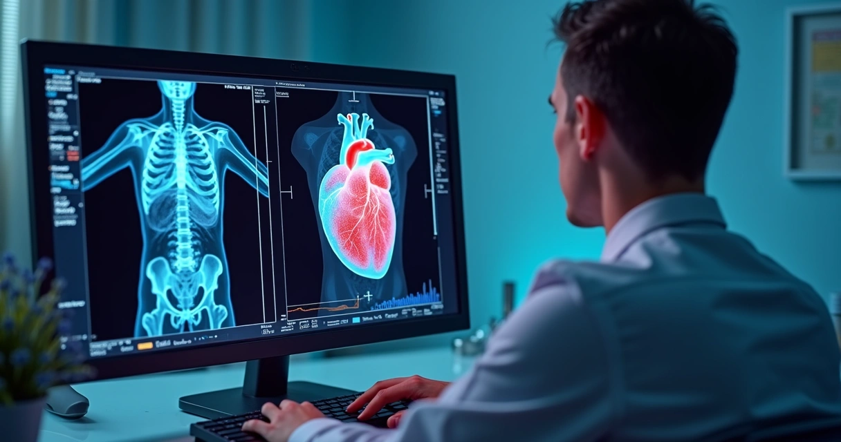 Exame cardíaco mostrando fração de ejeção reduzida