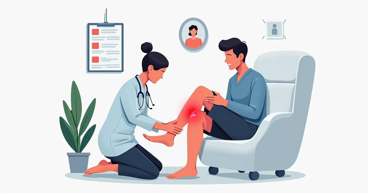 Diferenciando celulite verdadeira e pseudocelulite: sinais e marcadores biomoleculares 1 Exame clínico de uma perna inchada, avaliando calor e vermelhidão