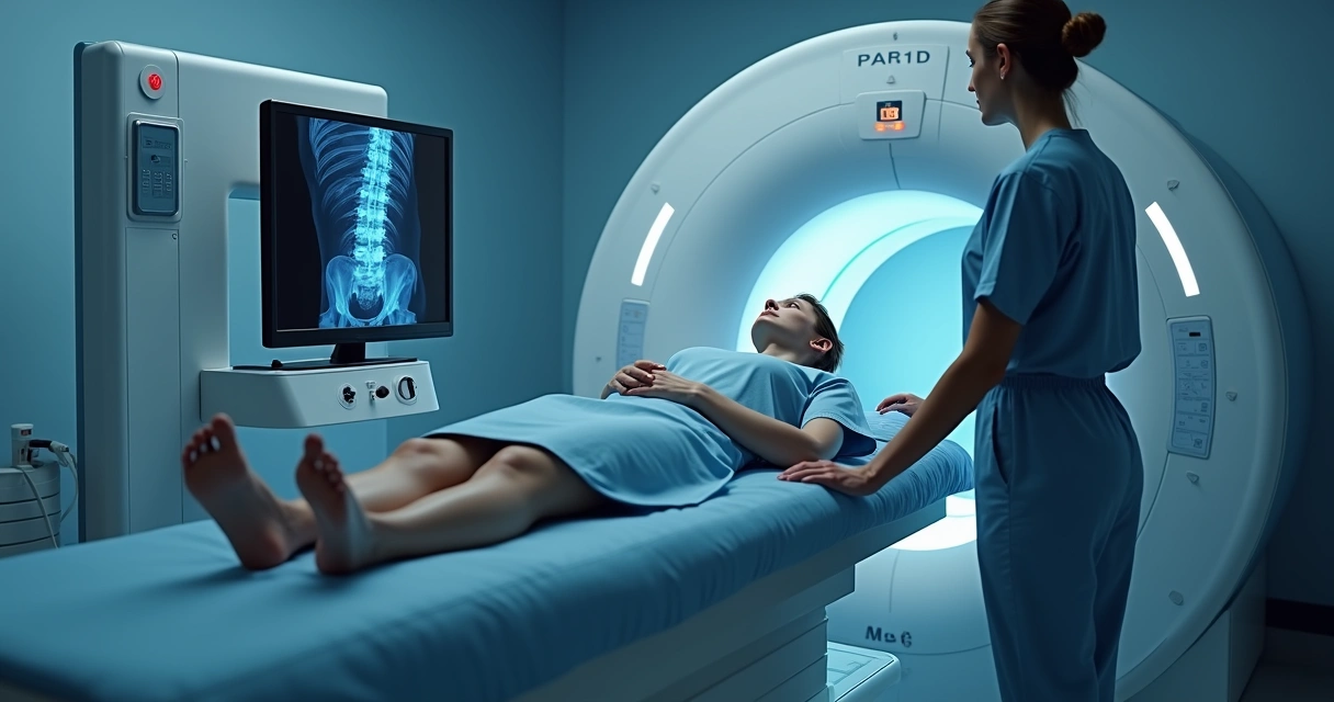 Ressonância magnética lombar em exame médico 