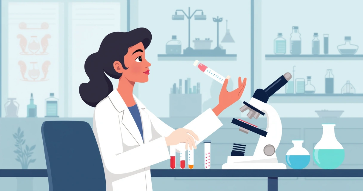 Abordagem das infecções genitais femininas e tratamento empírico da dip 3 Tubo de ensaio sendo analisado por biomédica em laboratório