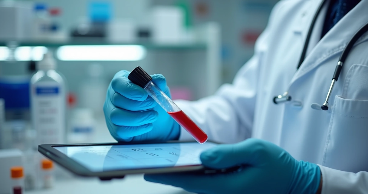 Cientista analisando exame laboratorial hormonal masculino 
