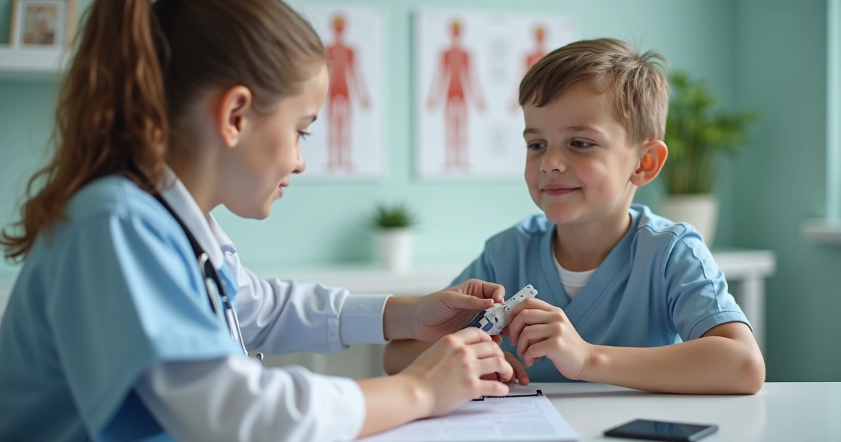 Orquidômetro sendo utilizado por profissional de saúde 
