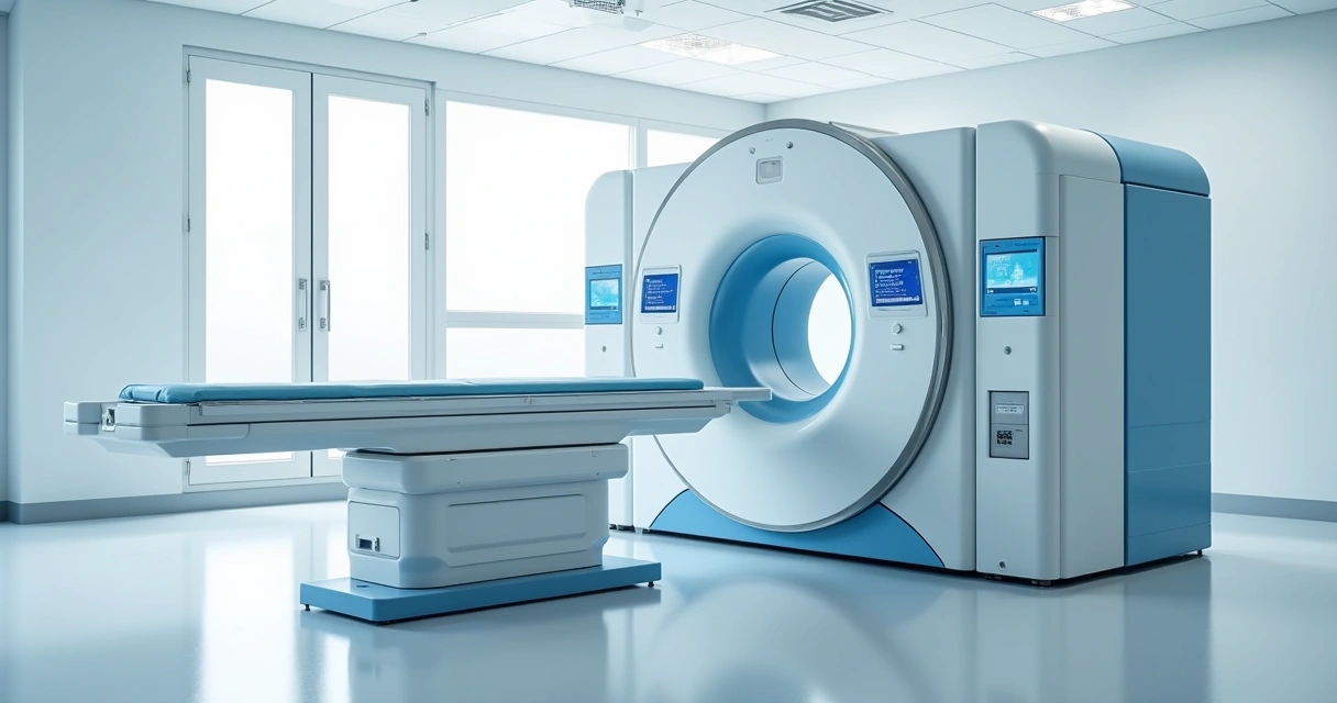Equipamento moderno de PET-CT em clínica de diagnóstico 