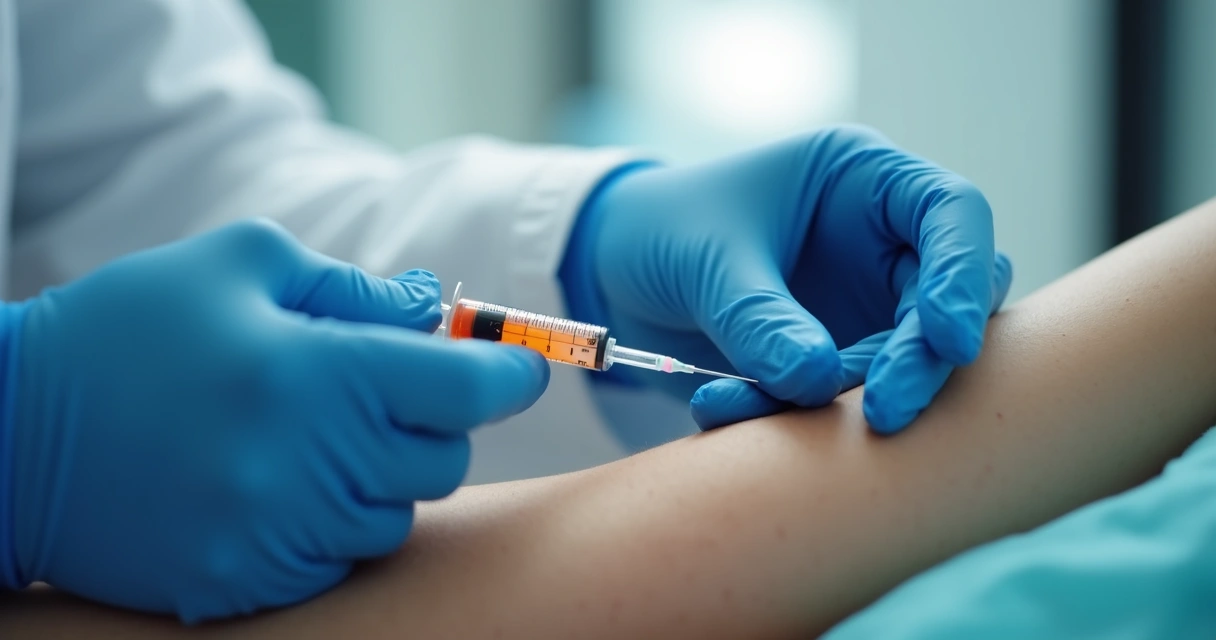 Profissional de saúde colhendo exame de sangue para monitorar PrEP