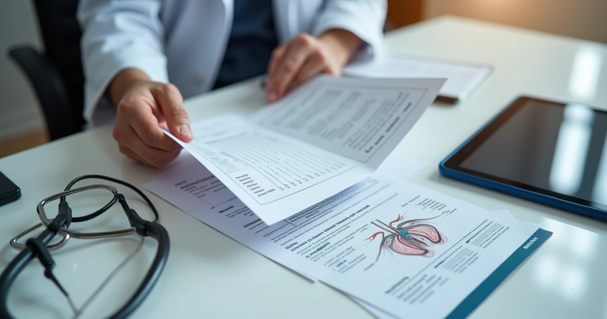 Médico analisando exames clínicos referentes à infertilidade masculina