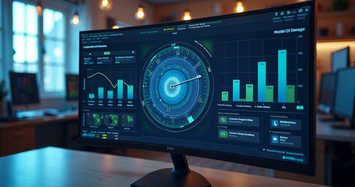 Tela de computador mostrando Excel com função Copilot ativa, gráficos e análise de dados em destaque 