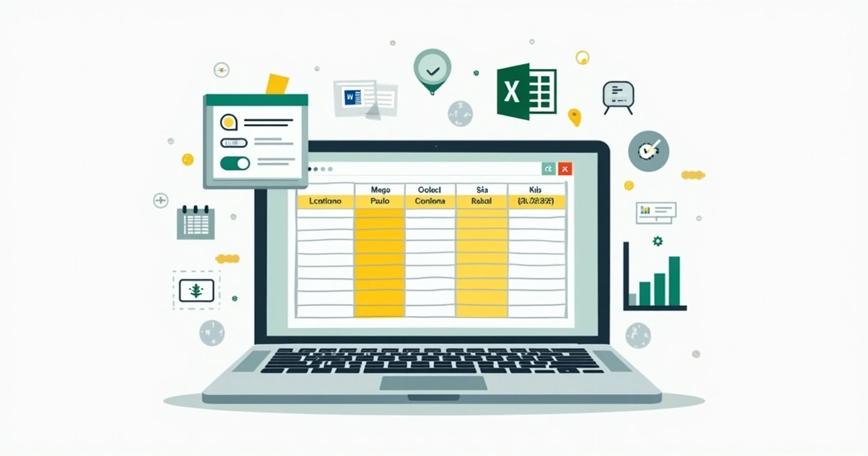 Planilha do Excel com linhas coloridas automaticamente por formatação condicional 