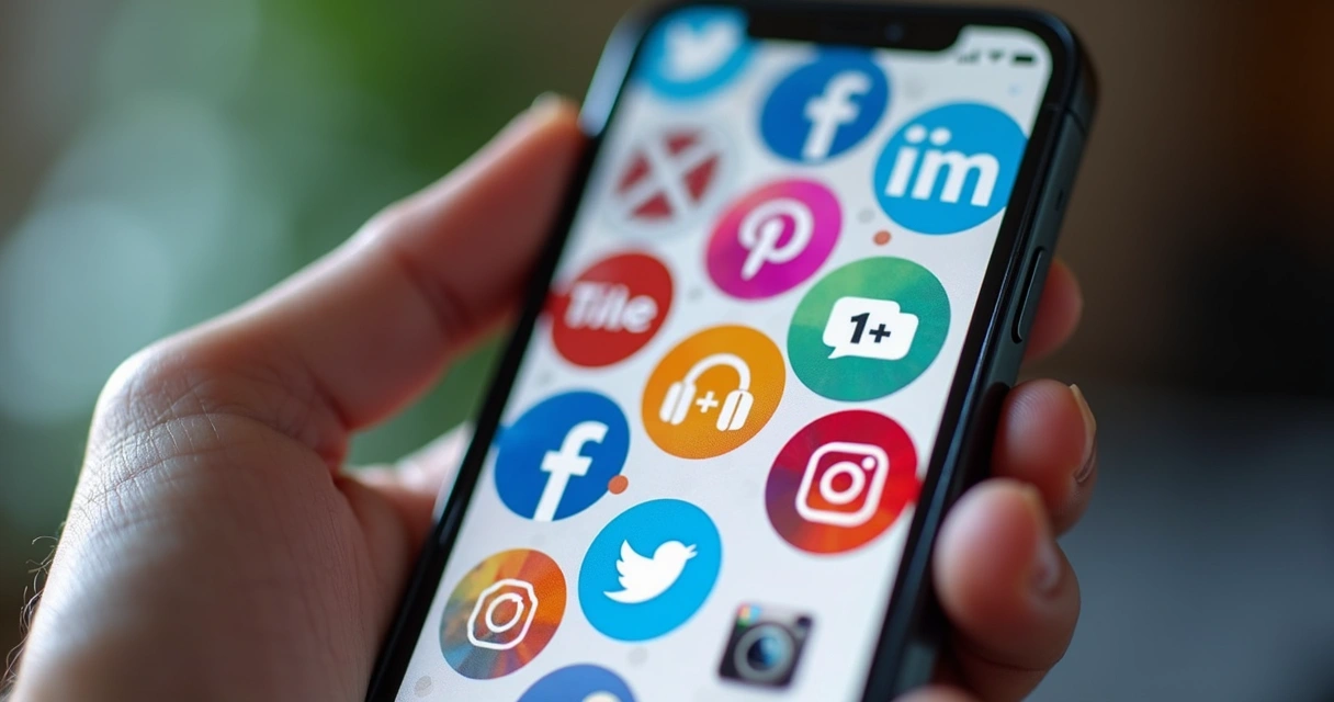 Página de link na bio lotada de links coloridos em vários botões empilhados, dificultando a escolha