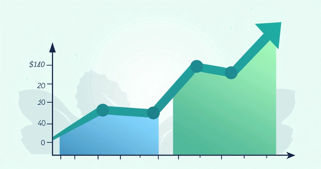 Portfólio financeiro com gráficos mostrando diferença entre rendimento baixo e alto ao longo do tempo 