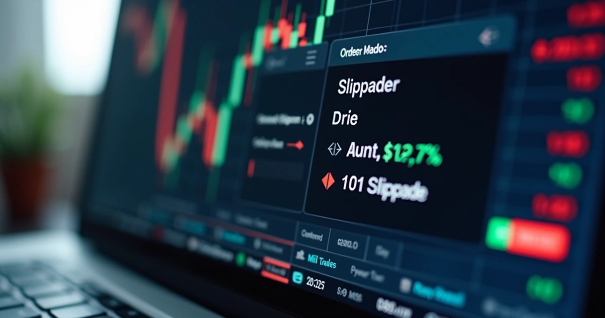 Tela de computador mostrando executando ordem de trading. 