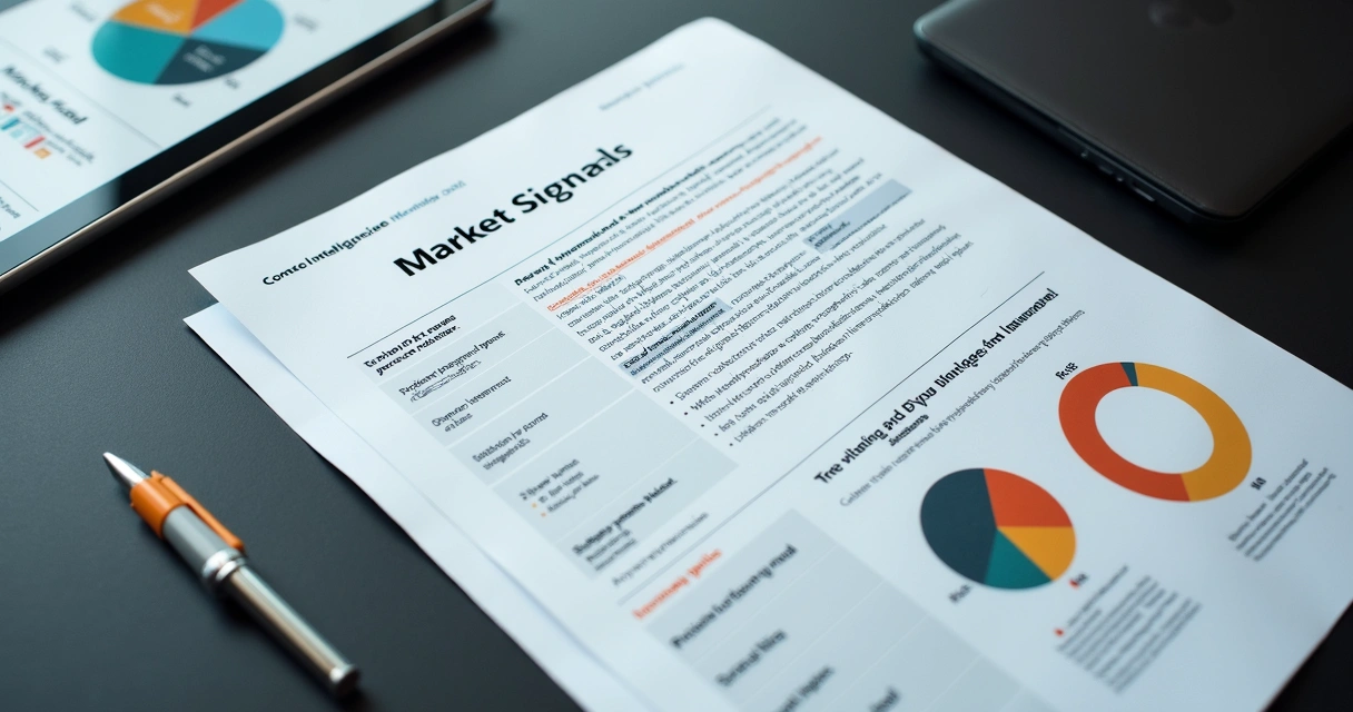 Executive intelligence brief with market signals summary