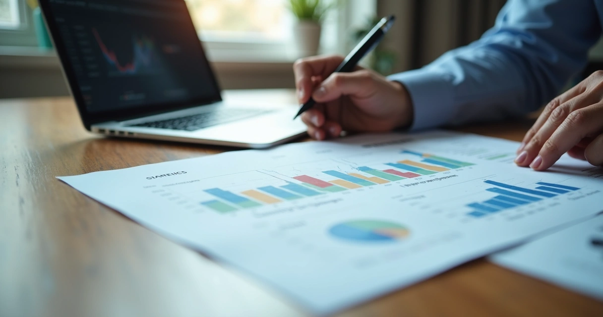 Executivo revisando relatório estratégico com gráficos 