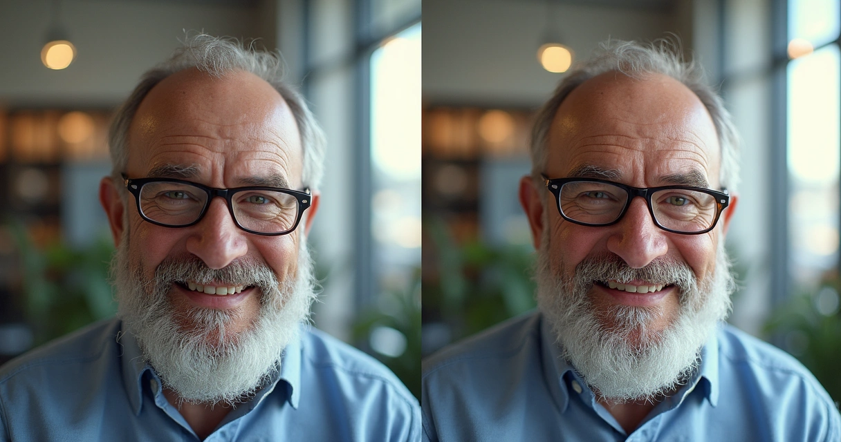 Comparação de antes e depois de um perfil digital 