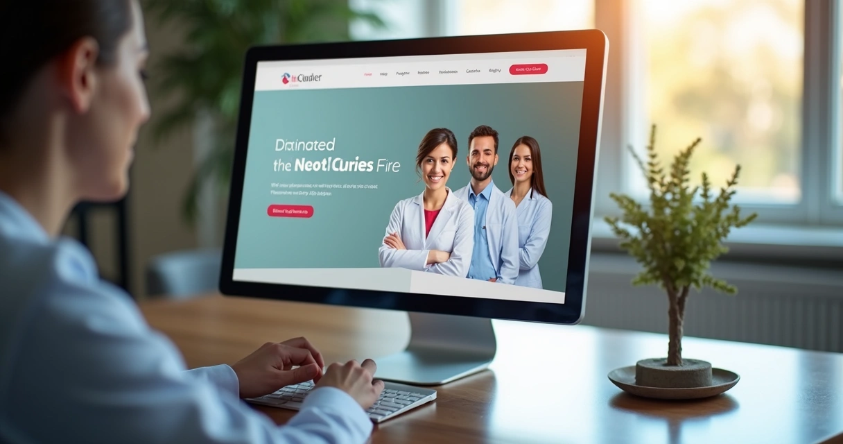 Tela de anúncio personalizado de clínica médica 