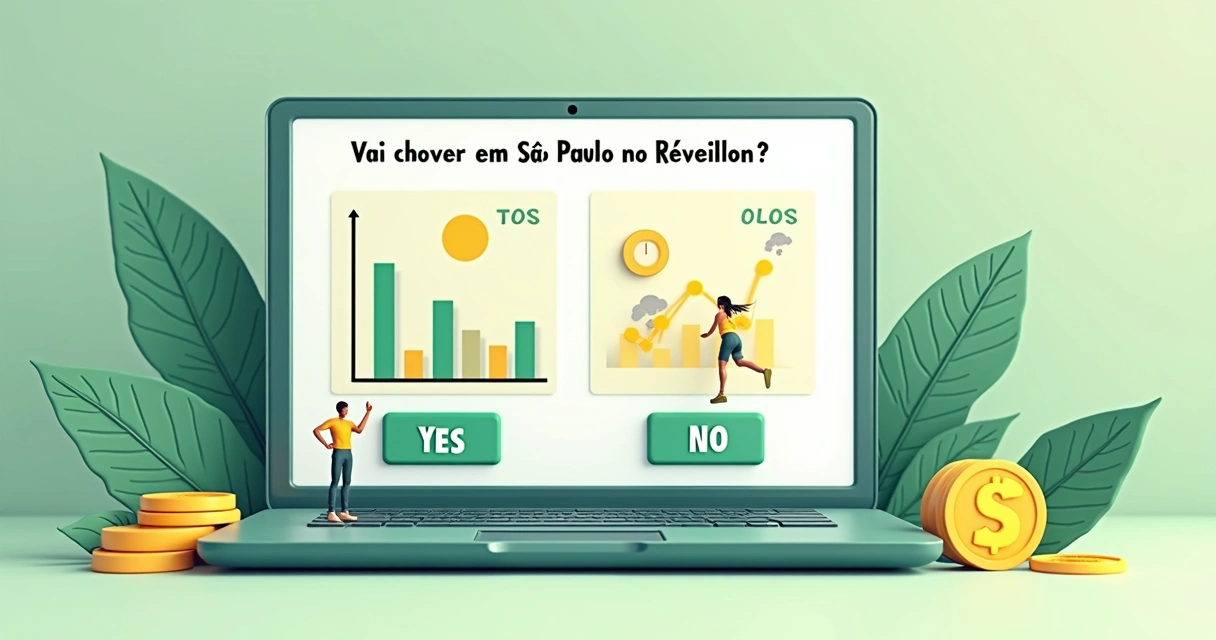 Representação digital de aposta em pergunta de sim ou não com layout simples 