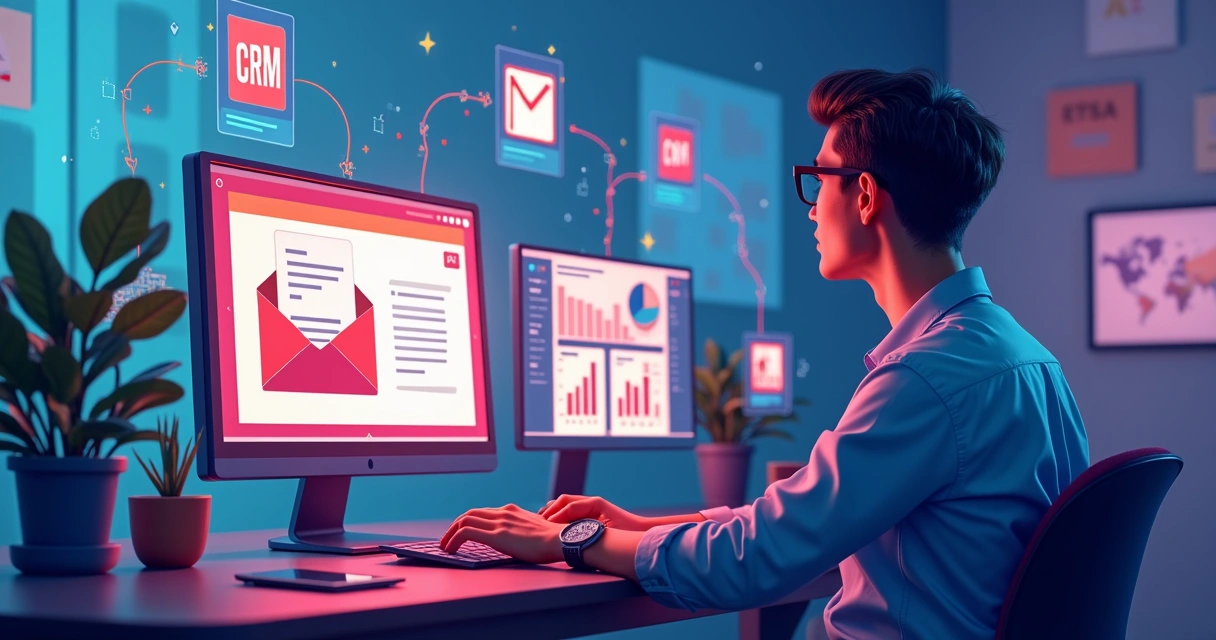 Fluxo automatizado de vendas e marketing integrado. 