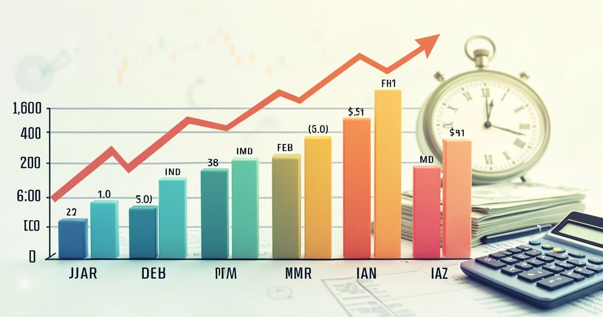 Gráfico de barras mostrando prazo de recebimento em diferentes meses 