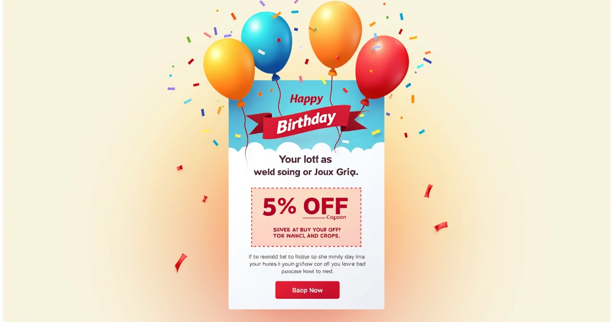 Exemplo de e-mail de aniversário personalizado com oferta para o cliente.