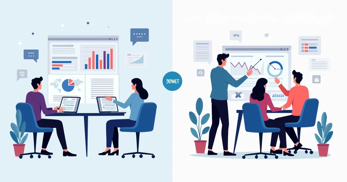 Comparação entre campanha digital sem consultoria e com consultoria, mostrando gráfico de crescimento 