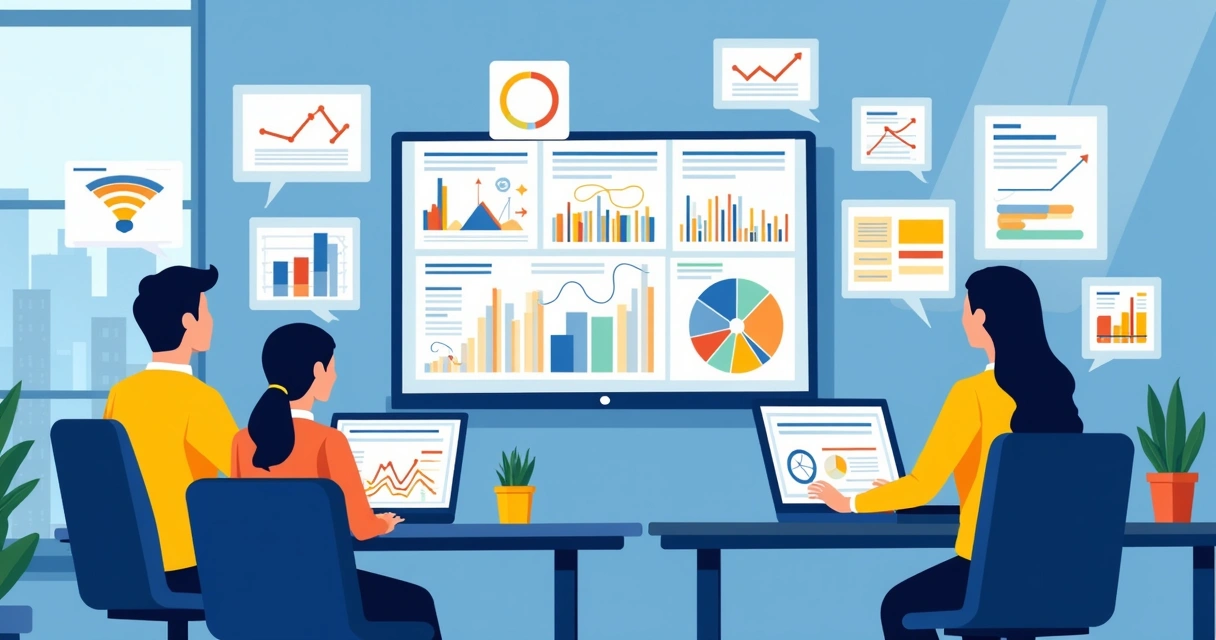 Equipe política analisando dashboards numa sala de campanha