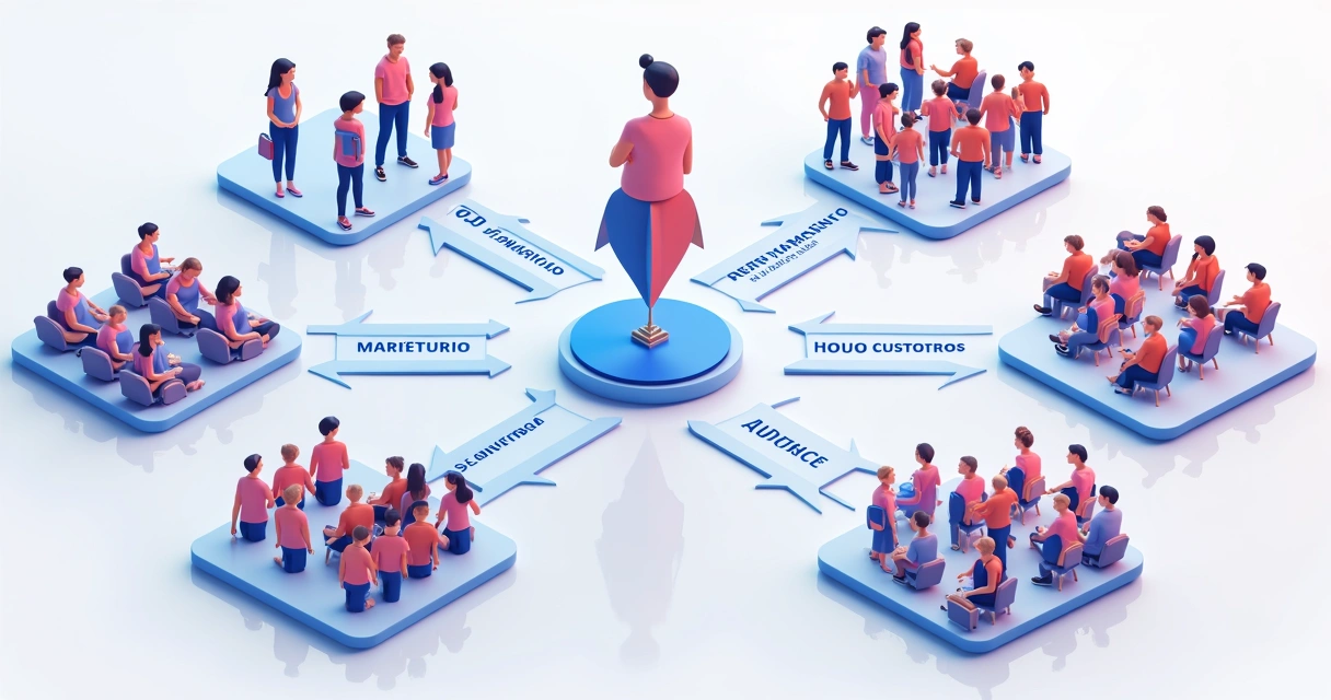 Visão gráfica de diferentes campanhas segmentadas no marketing digital 